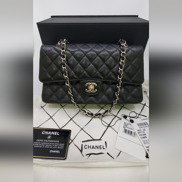 CHANEL Handbags - Chanel Medium Double Flap Classic Cavier
